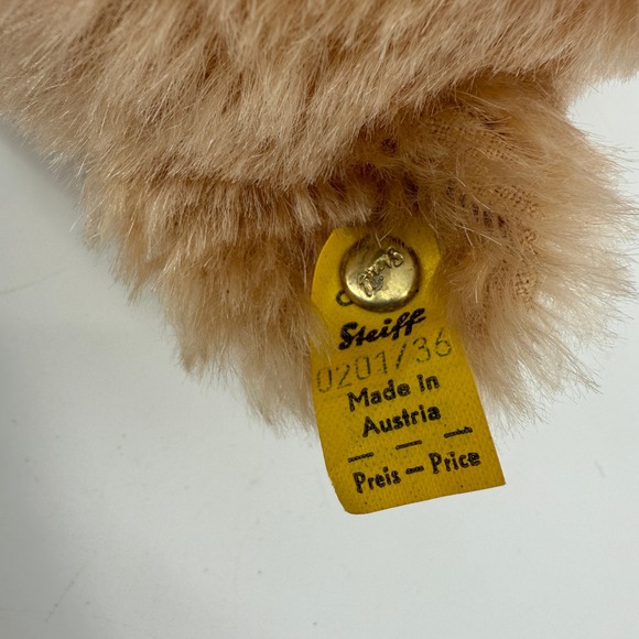 Vintage Steiff 0201/36 Mohair Teddy Bear 14" Made in Austria w/ Tags Button Ear - Picture 4 of 11